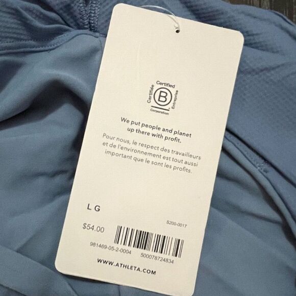 NWOT Athleta Elation V-Neck Crop Women’s A-C in Cottage Blue Size L - Picture 5 of 16